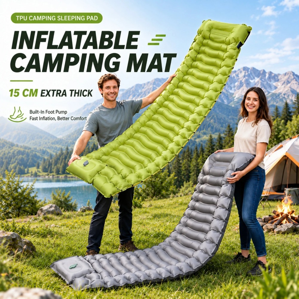 Outdoor Camping Rugs - Camping Sleeping Mat Inflatable Mattress Outdoor
