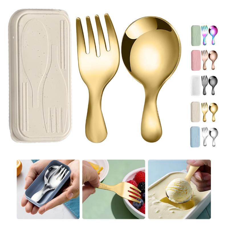 Camp Cooking Set - Stainless Steel Tableware Set Spoon Fork