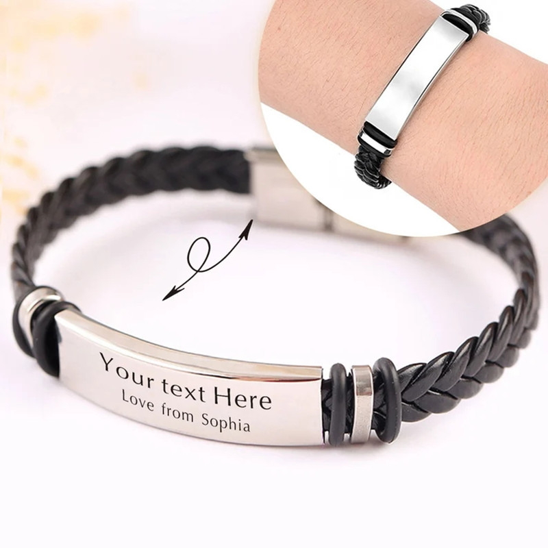 Paracord Bracelet - Custom Name Logo Any Text Engraved