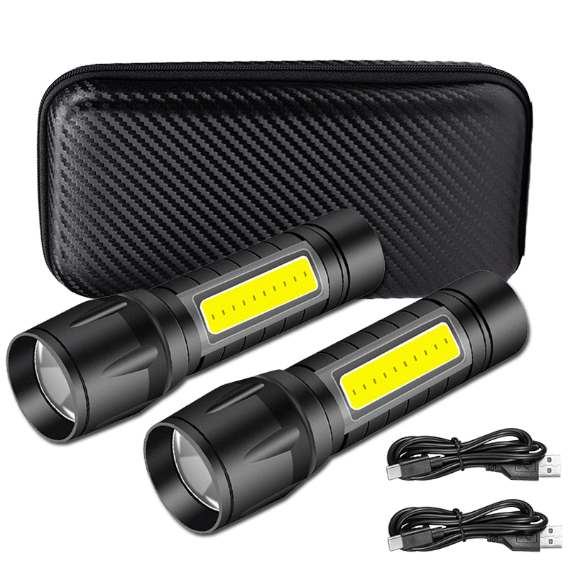 Outdoor Camping Light Portable - Portable COB+LED Camping Light Flashlight USB