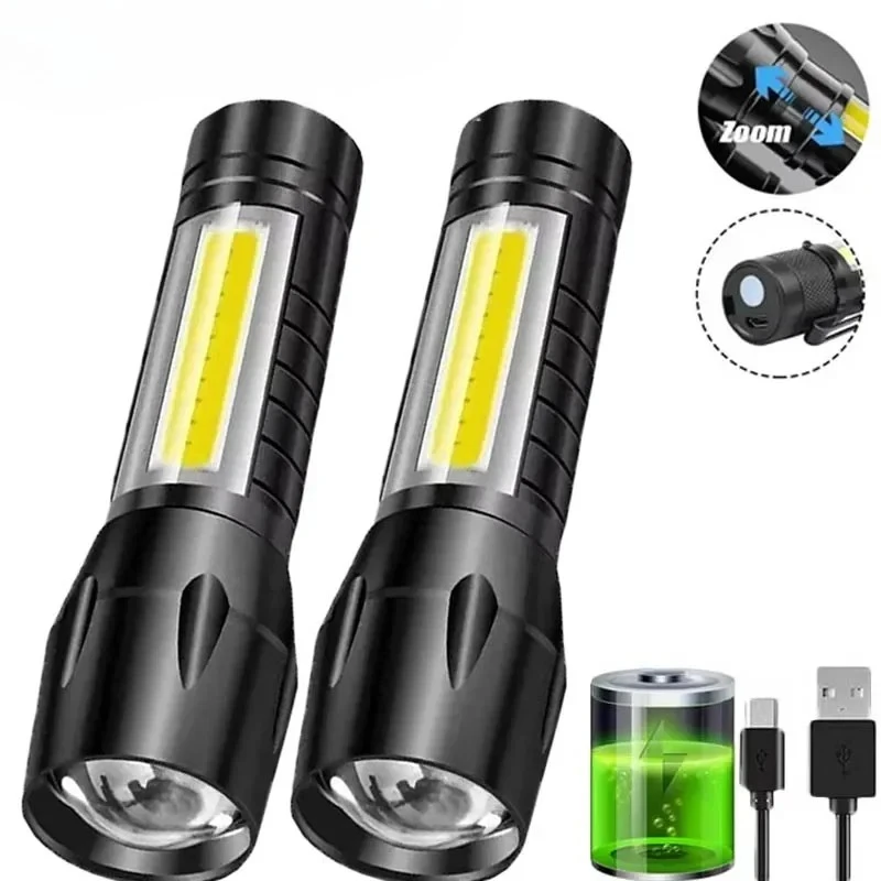 Outdoor Camping Light Portable - Portable COB+LED Camping Light Flashlight USB