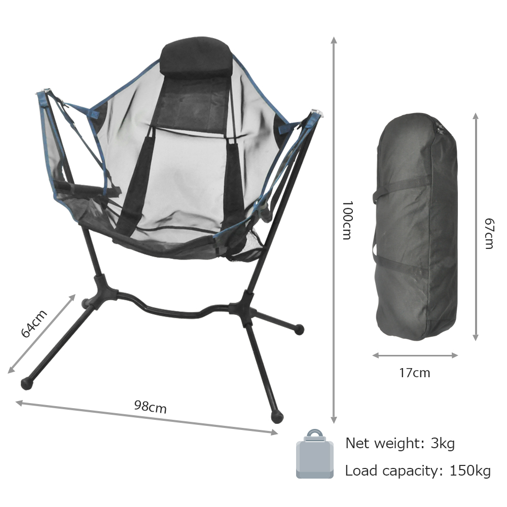 Custom Logo Outdoor Portable B - Outdoor Camping Rocking Chair ulasan dan harga