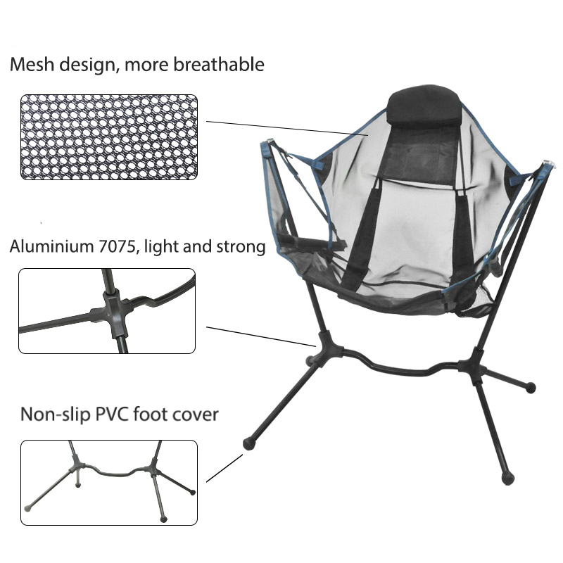 Custom Logo Outdoor Portable B - Outdoor Camping Rocking Chair ulasan dan harga