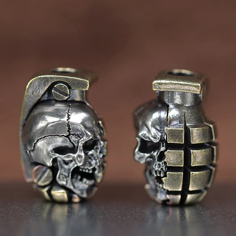 Dual Color Skull Grenade Brass - Paracord Bracelet ulasan dan harga