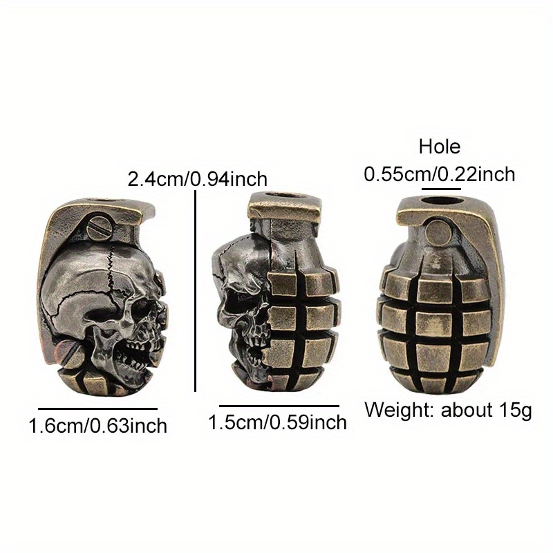 Dual Color Skull Grenade Brass - Paracord Bracelet ulasan dan harga