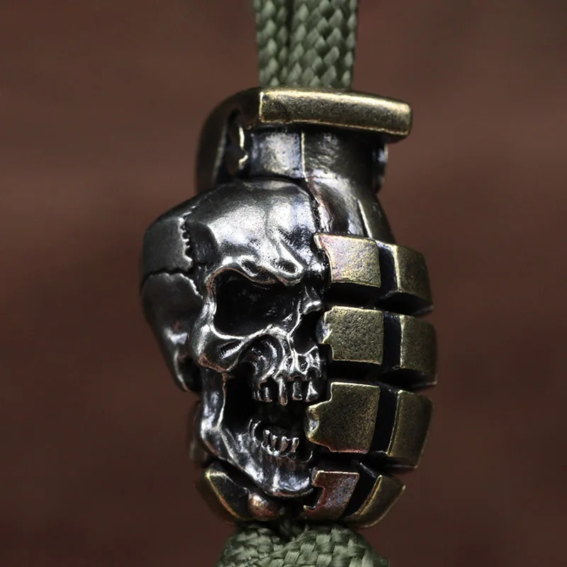 Dual Color Skull Grenade Brass - Paracord Bracelet ulasan dan harga
