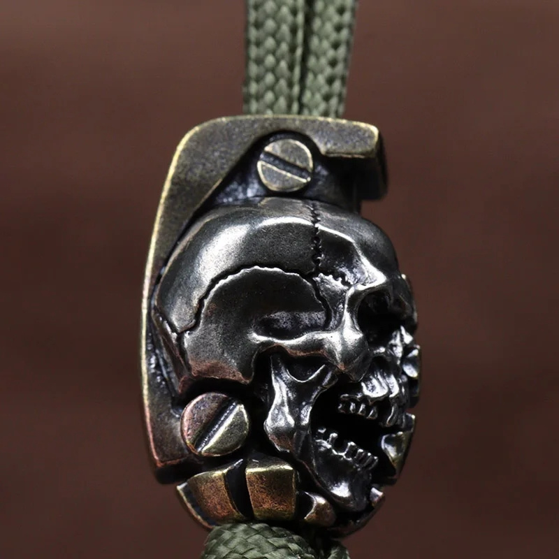 Dual Color Skull Grenade Brass - Paracord Bracelet ulasan dan harga