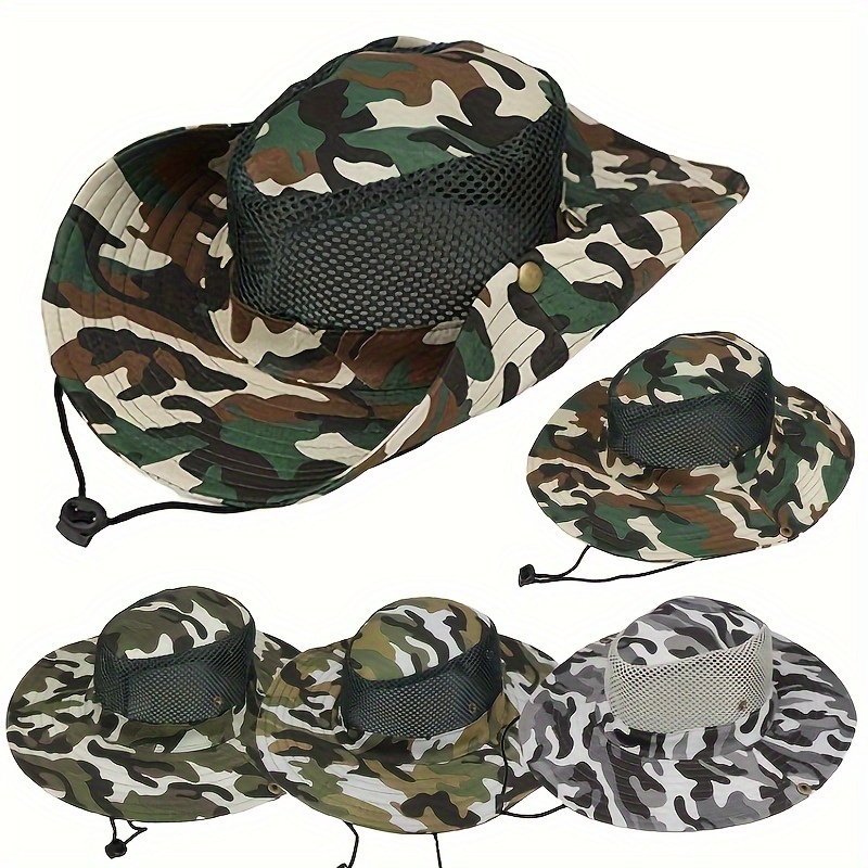 Men Camo Sun Protection Boonie - Outdoor Camping Ventilator ulasan dan harga