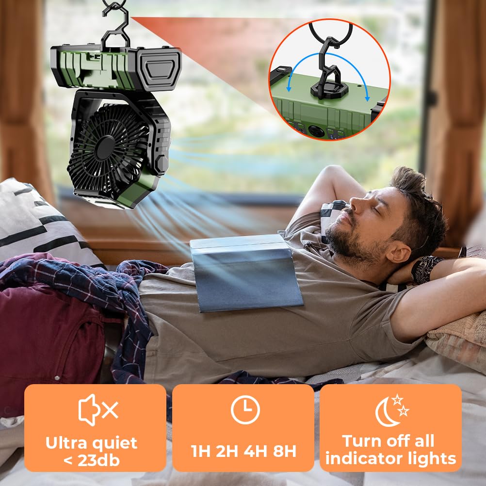 Camping Fan 20000mAh Battery P - Outdoor Camping Misting Fan ulasan dan harga