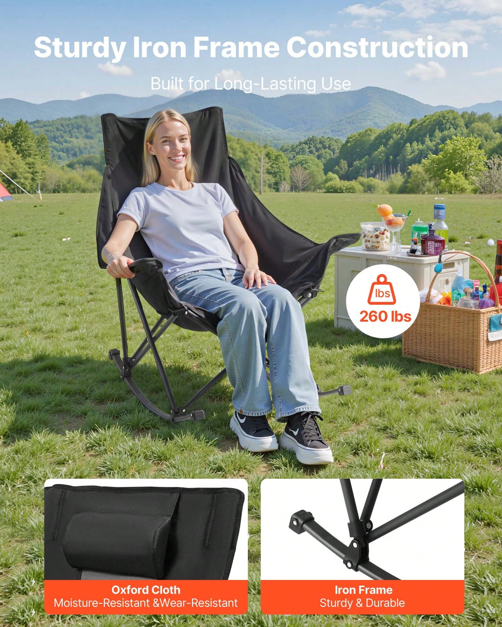 Rocking Camping Chair, Portabl - Outdoor Camping Rocking Chair ulasan dan harga