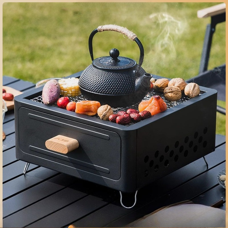 Portable Charcoal BBQ Grill Sq - Outdoor Camping Set ulasan dan harga