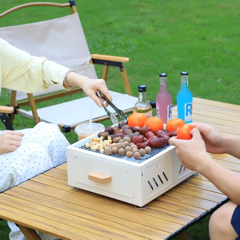 Portable Charcoal BBQ Grill Sq - Outdoor Camping Set ulasan dan harga