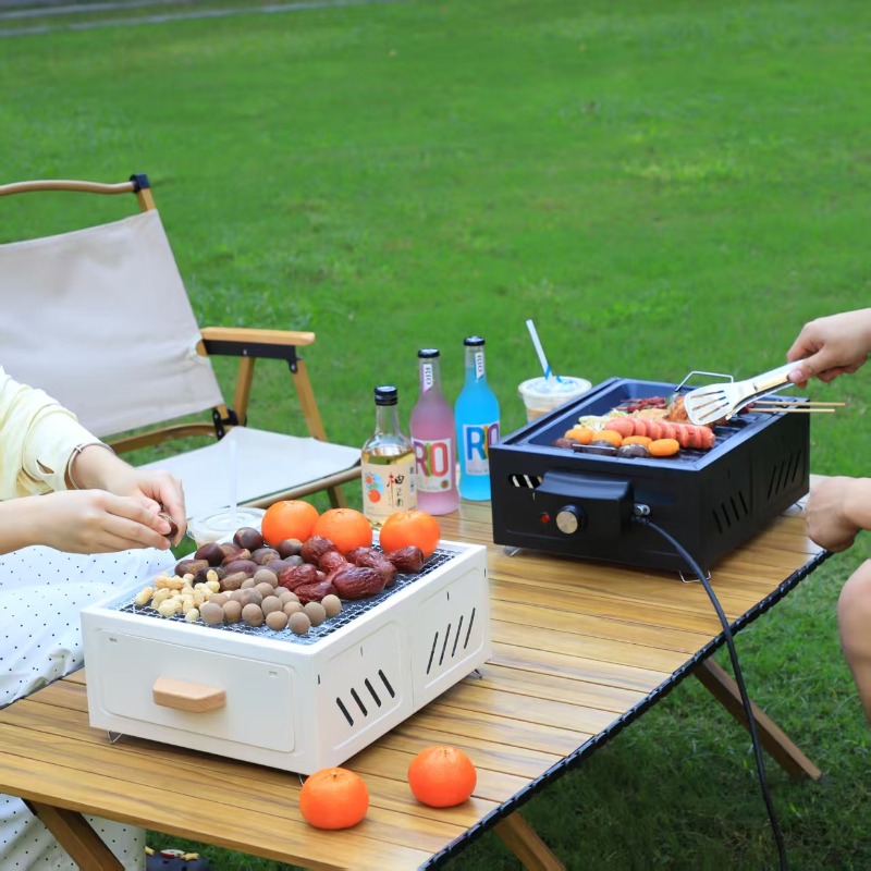 Portable Charcoal BBQ Grill Sq - Outdoor Camping Set ulasan dan harga