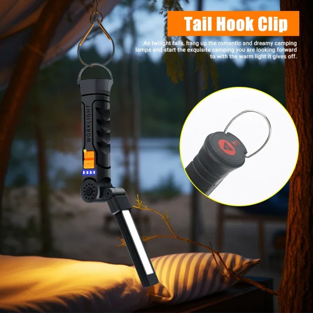 Portable COB LED Flashlight US - Outdoor Camping Light Portable ulasan dan harga
