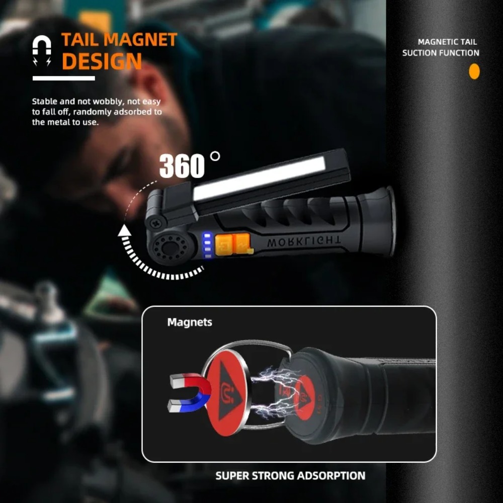 Portable COB LED Flashlight US - Outdoor Camping Light Portable ulasan dan harga