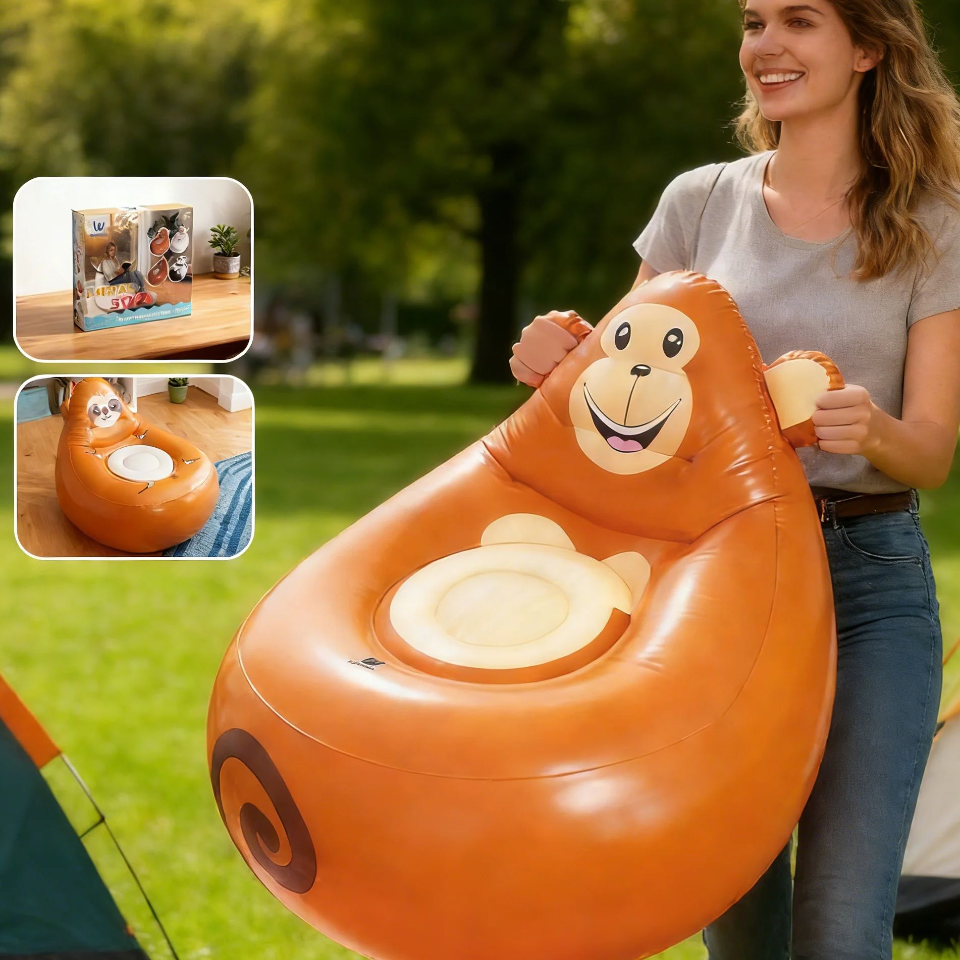 Inflatable Lazy Sofa Kids Cart - Outdoor Camping For Kids ulasan dan harga
