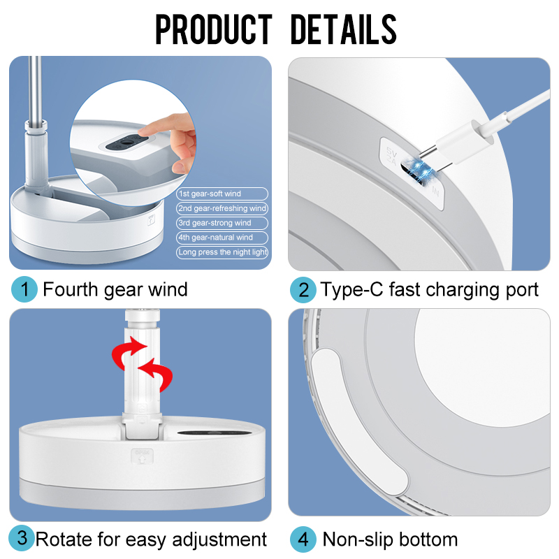 P10 10800mAh Folding Portable  - Outdoor Camping Misting Fan ulasan dan harga