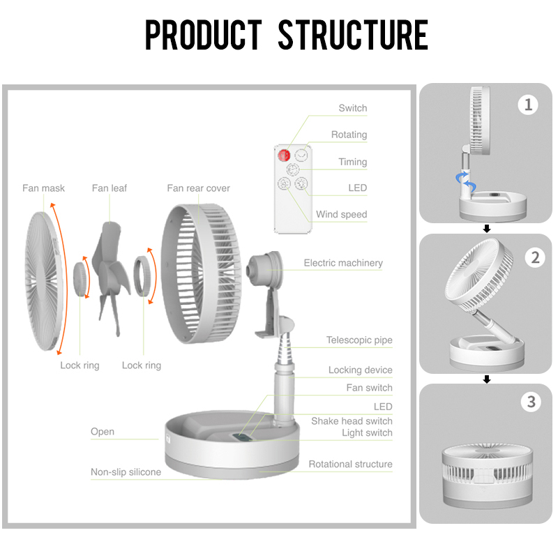 P10 10800mAh Folding Portable  - Outdoor Camping Misting Fan ulasan dan harga