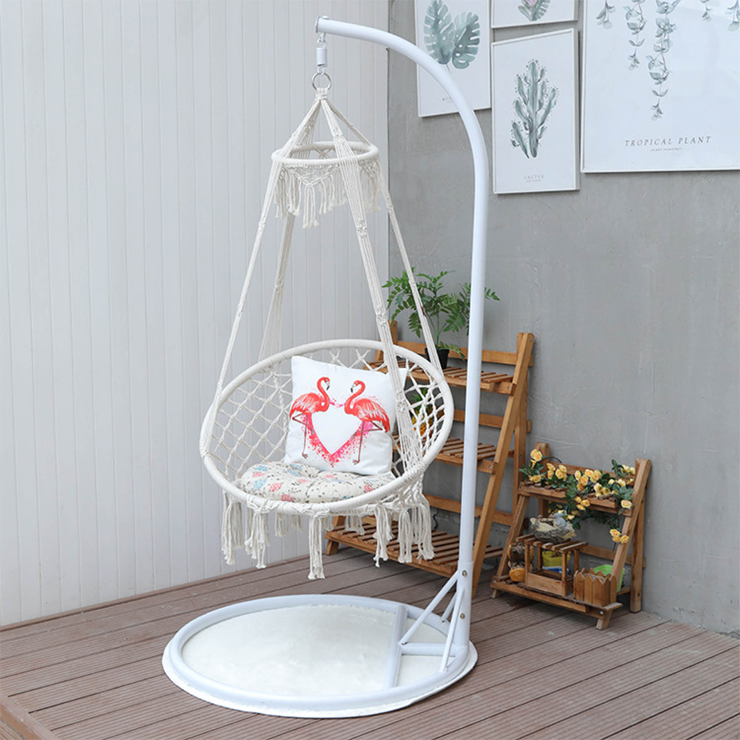3 Seater Garden Rattan Rope Sw - Outdoor Camping Rocking Chair ulasan dan harga