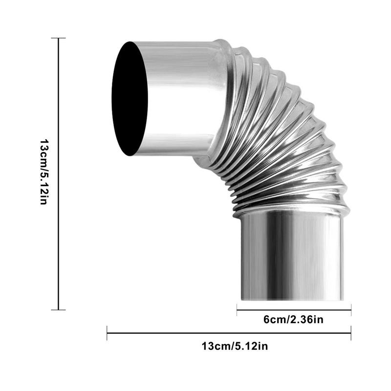 60/75mm Stainless Steel 90 Deg - Outdoor Camping Heater For Tent ulasan dan harga