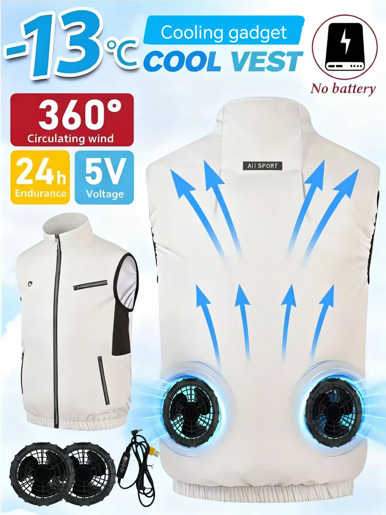 Summer Heat Protection Fan Ves - Outdoor Camping Ventilator ulasan dan harga