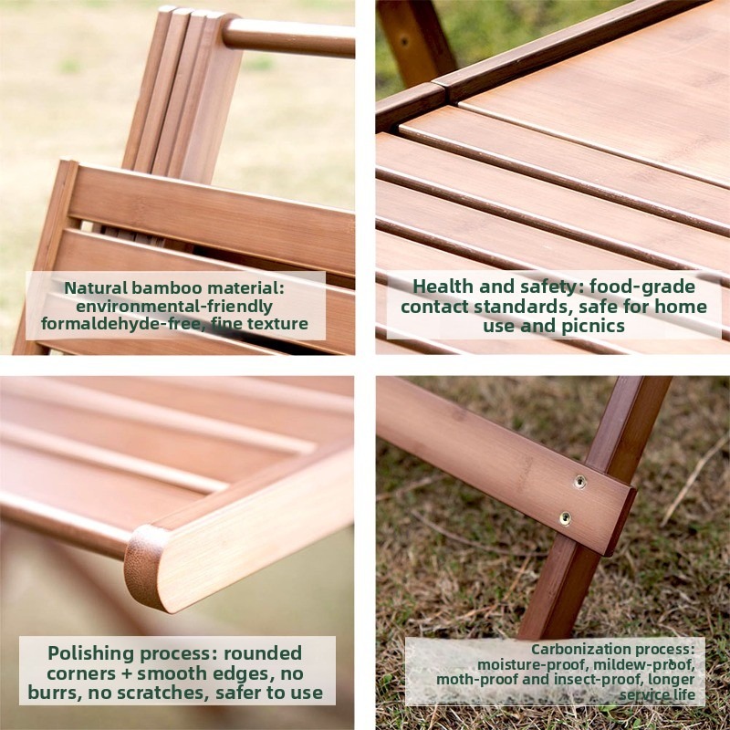 Portable Bamboo Folding Vendor - Outdoor Camping Rental ulasan dan harga