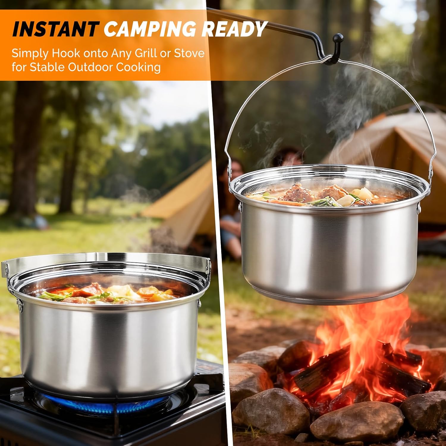 6pcs Cookware Set, 304 Stainle - Camp Cooking Set ulasan dan harga