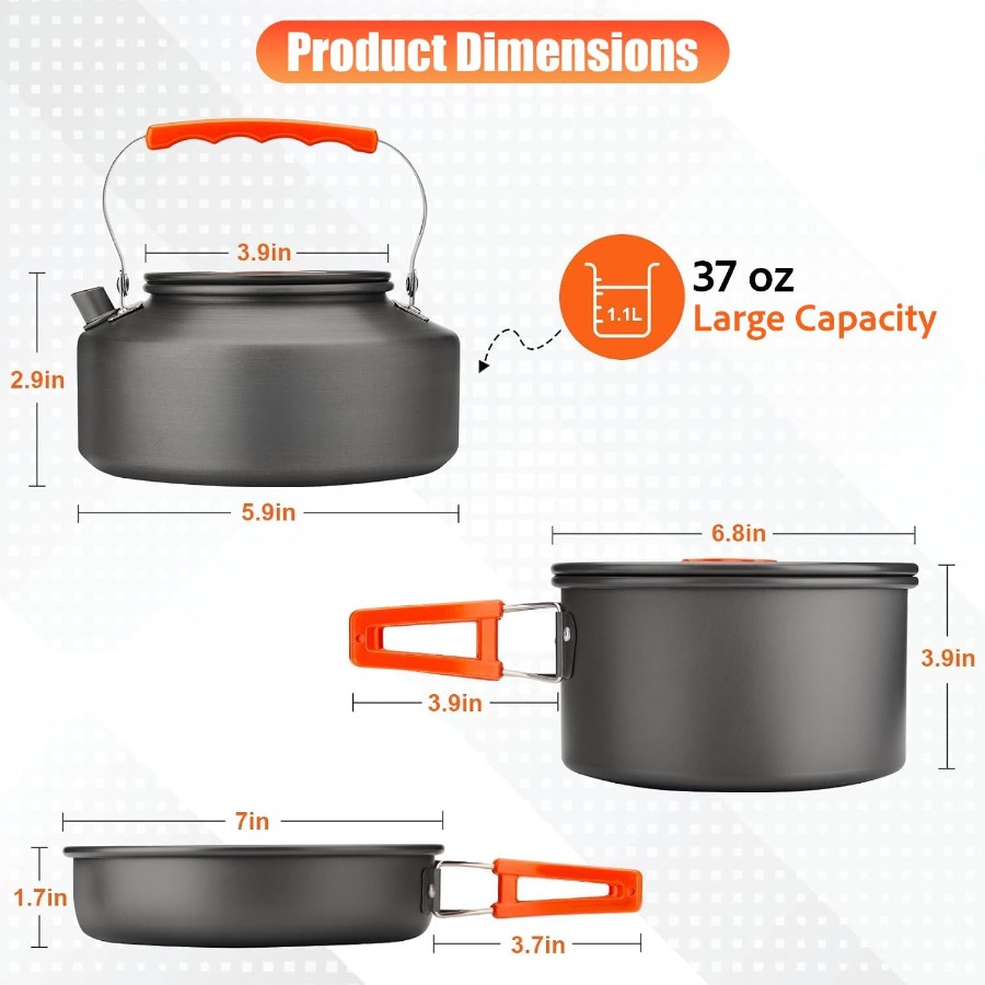 Camping Cookware Set: 35oz Non - Camp Cooking Set ulasan dan harga