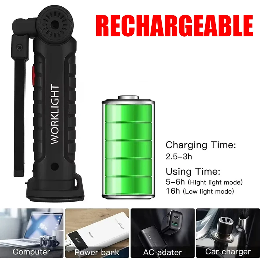New Portable COB LED Flashligh - Outdoor Camping Light Portable ulasan dan harga