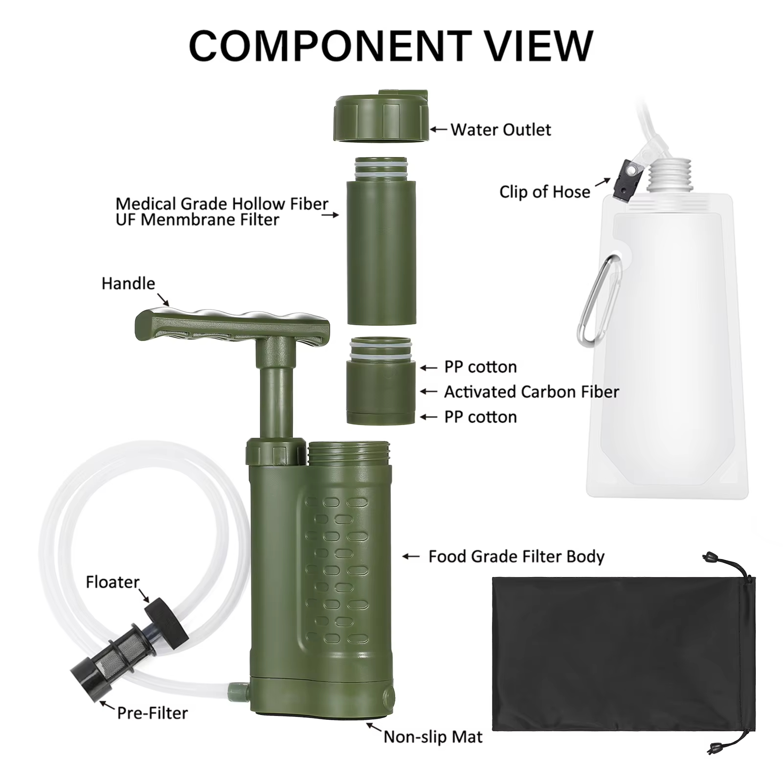 Outdoor Emergency Filtration T - Outdoor Camping Water Filter ulasan dan harga