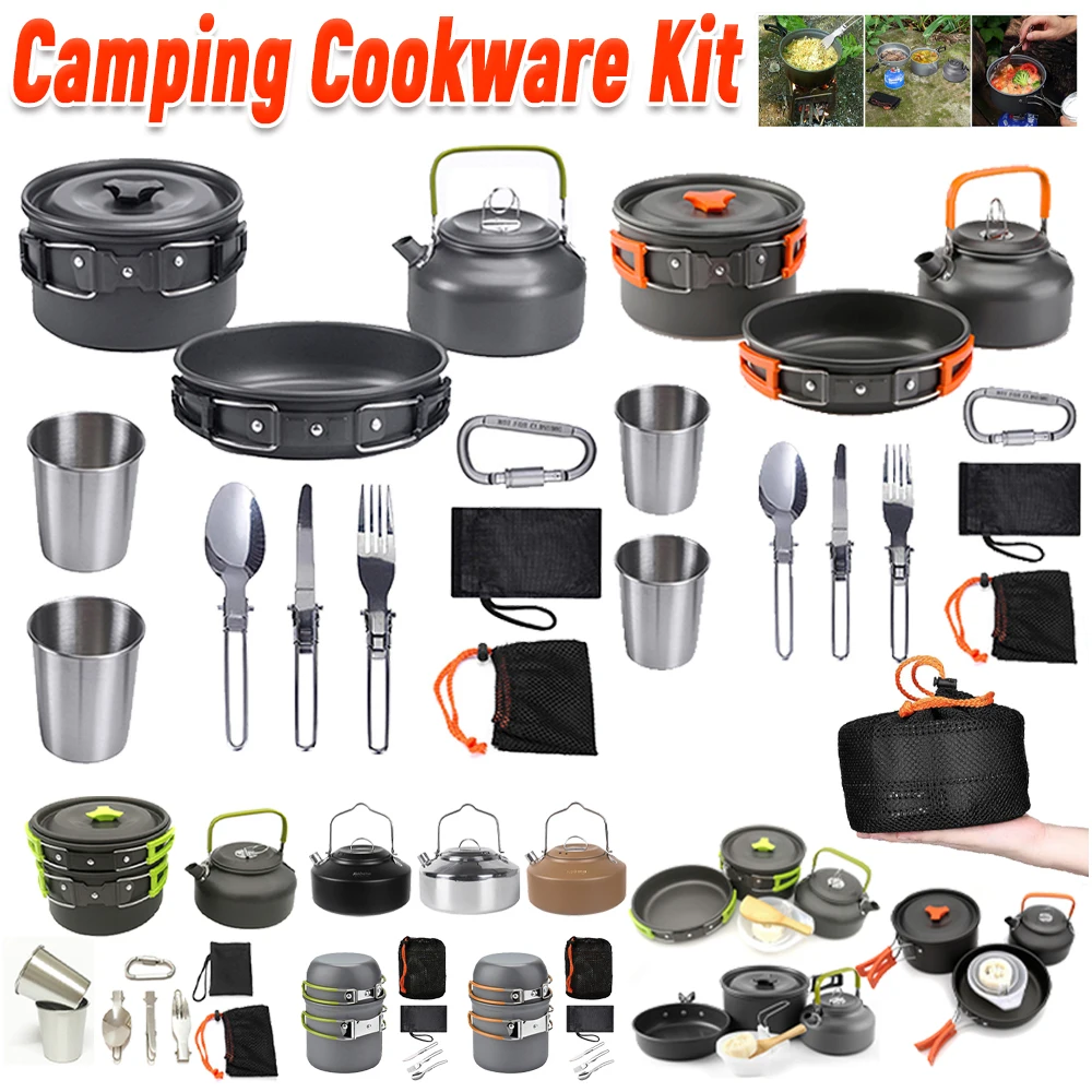 Camping Cookware Kit Kettle Po - Camp Cooking Set ulasan dan harga