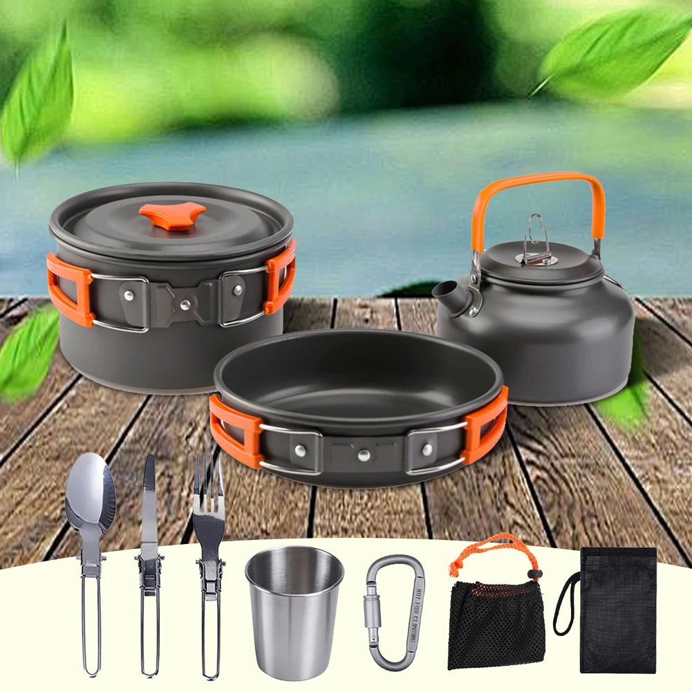 Camping Cookware Kit Kettle Po - Camp Cooking Set ulasan dan harga