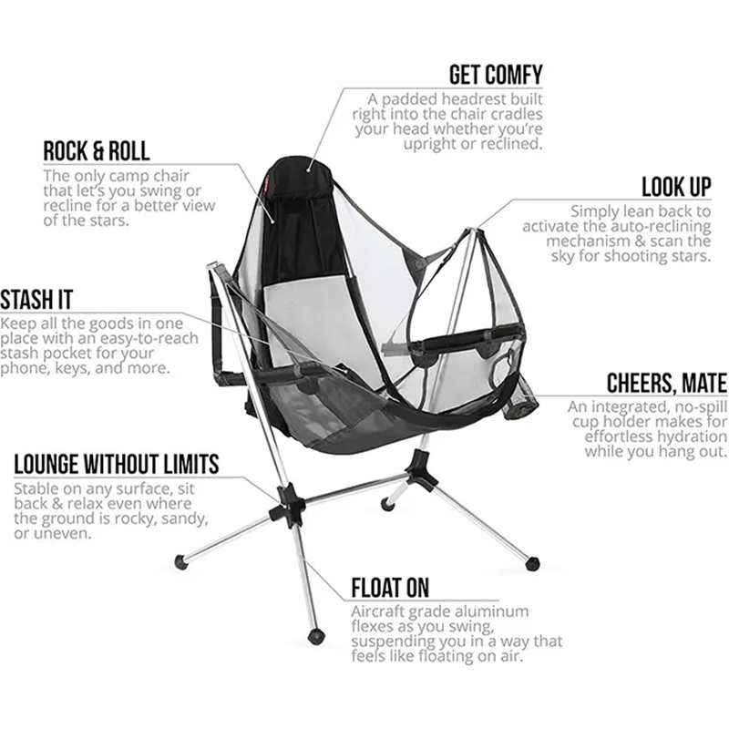 Portable Aluminum Beach Foldin - Outdoor Camping Rocking Chair ulasan dan harga