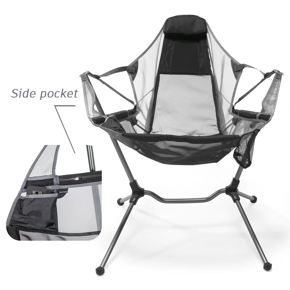 Portable Aluminum Beach Foldin - Outdoor Camping Rocking Chair ulasan dan harga